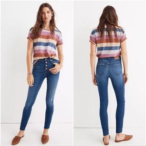 Madewell Jeans Womens 26 10’ High-Rise Skinny  Hanna Wash Exposed Button Raw Hem